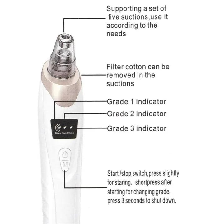 Professional Blackhead Suction Remover | Deep Cleansing Pore Vacuum for Face & Nose
