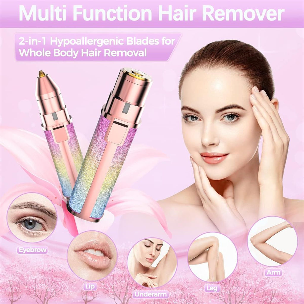 Flawless 2-in-1 Electric Eyebrow Trimmer & Facial Hair Rem0over for Women – Rechargeable Precision Shaver